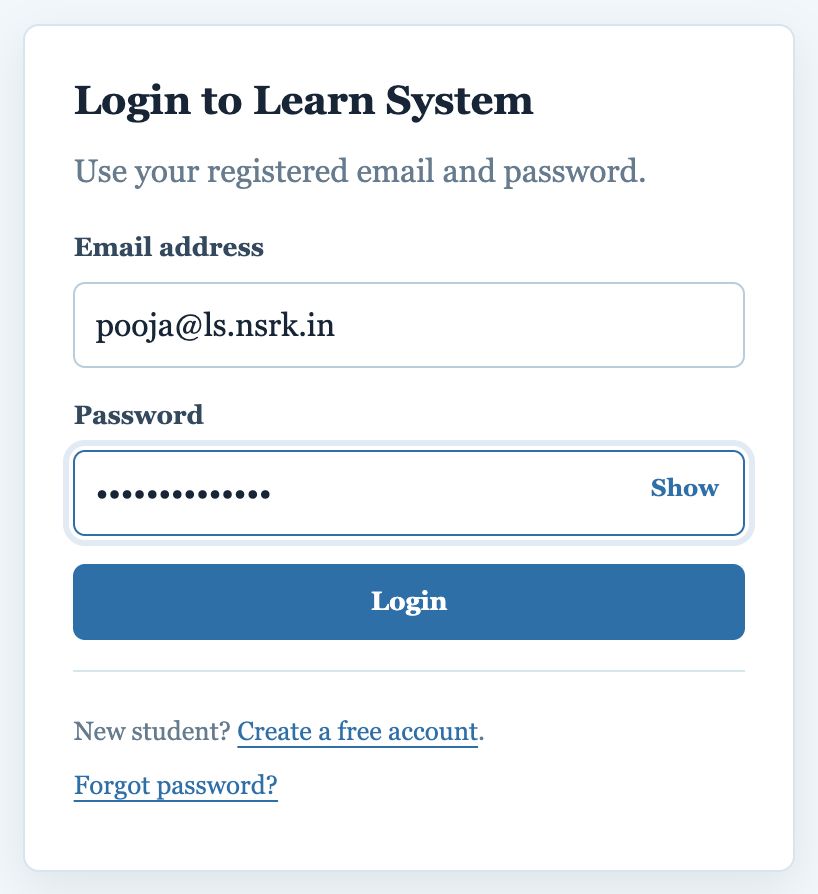 Student login form