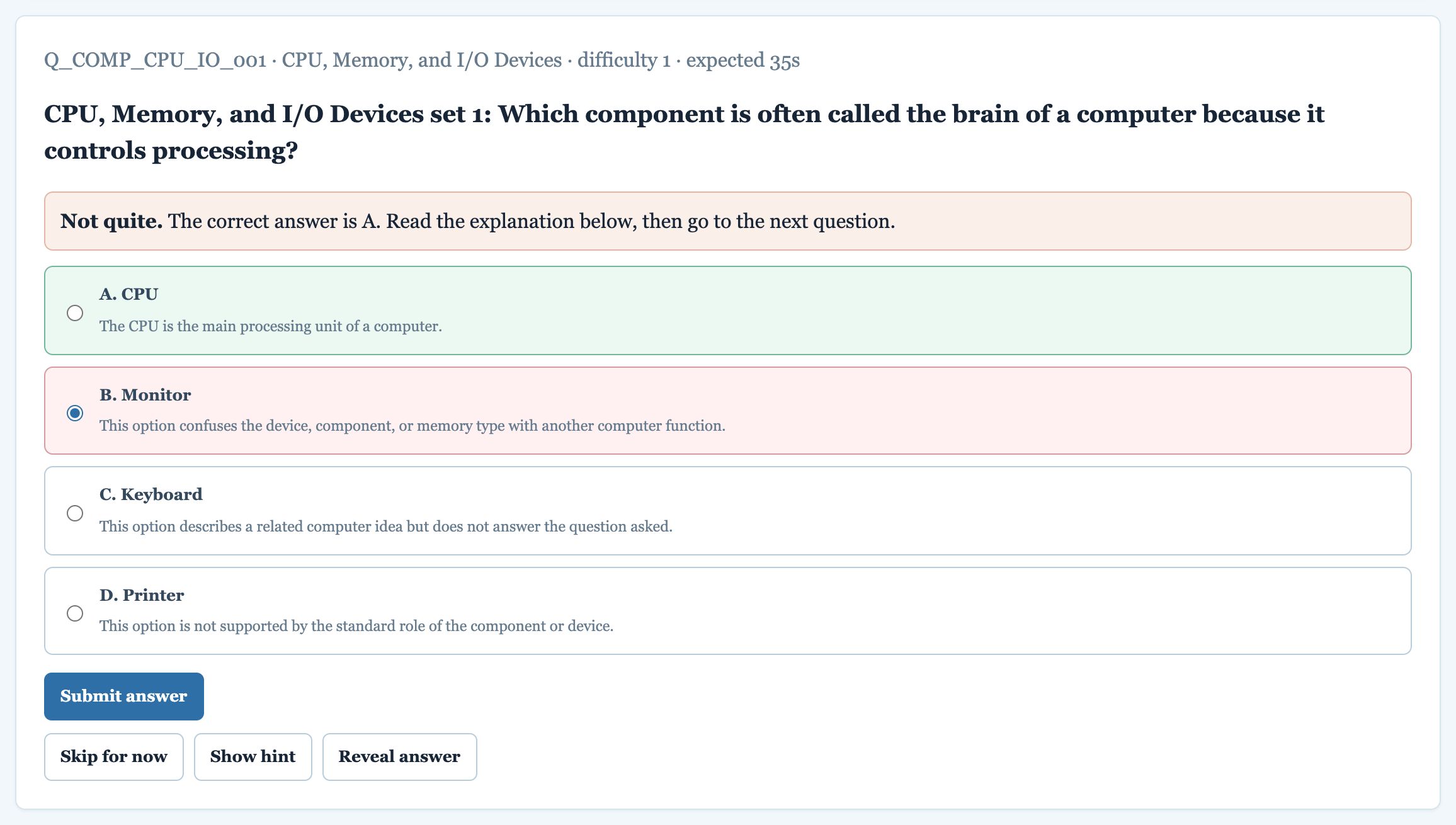 Answered question with explanation